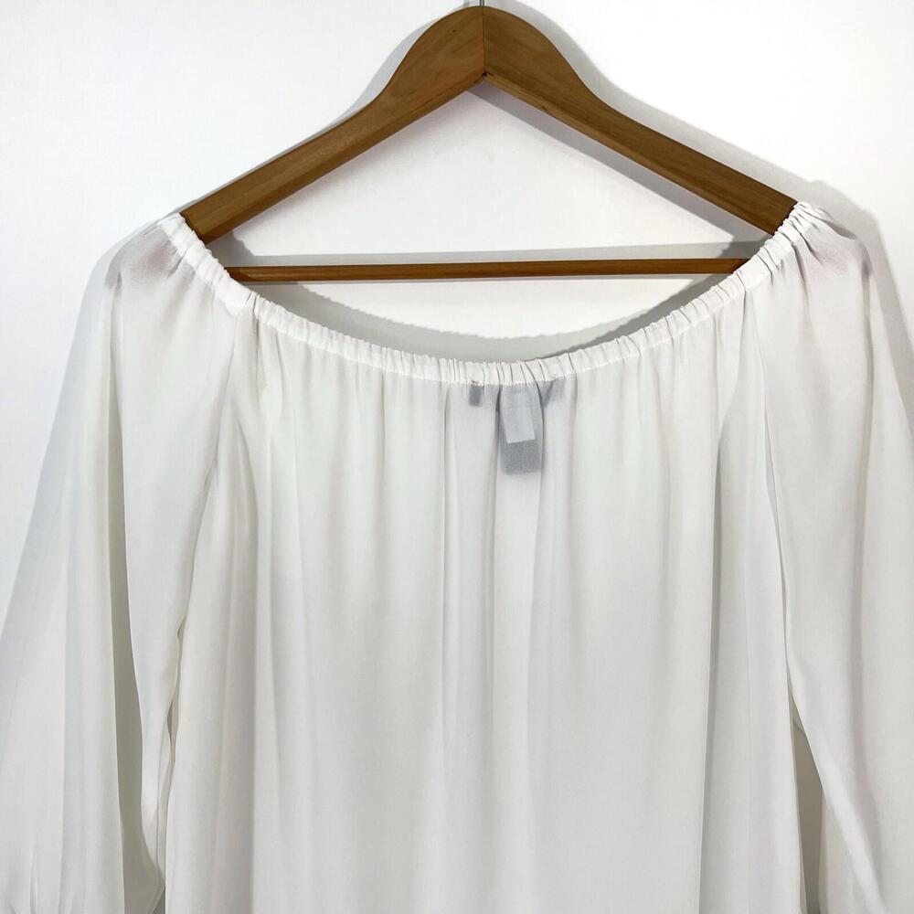 INC International Concepts Women’s Size XS Washed White Off the Shoulder Blouse - Picture 11 of 12